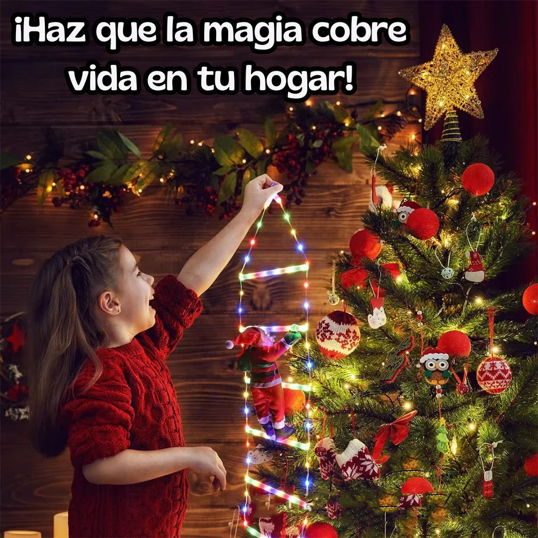 🎅 ¡Papá Noel está trepando directo a tu Navidad con su Escalera Luminosa!