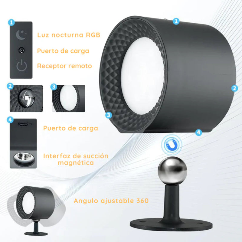 Lámpara LED Magnética 360° Recargable
