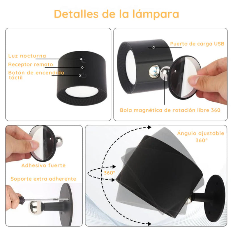 Lámpara LED Magnética 360° Recargable